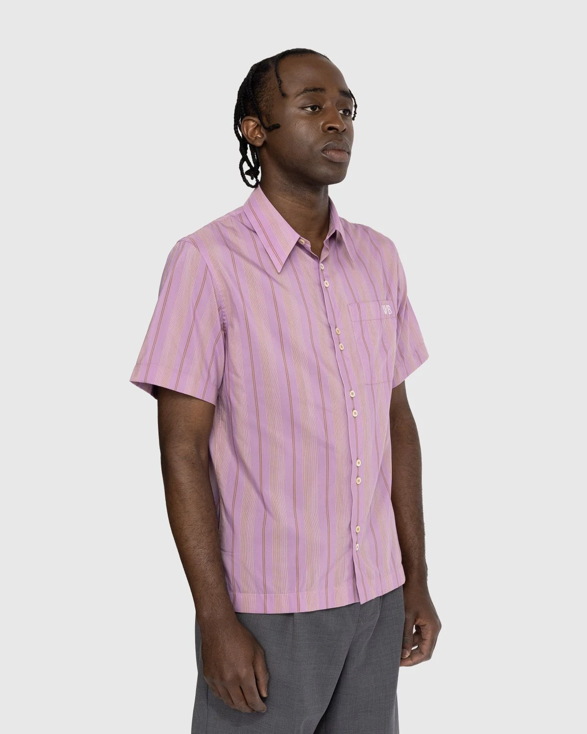 Wales Bonner β Rhythm Striped Shirt Pink - Image 4